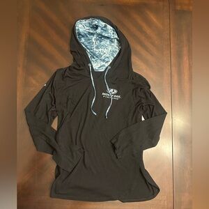 Mossy Oak Black Pullover with Blue Hood Lining